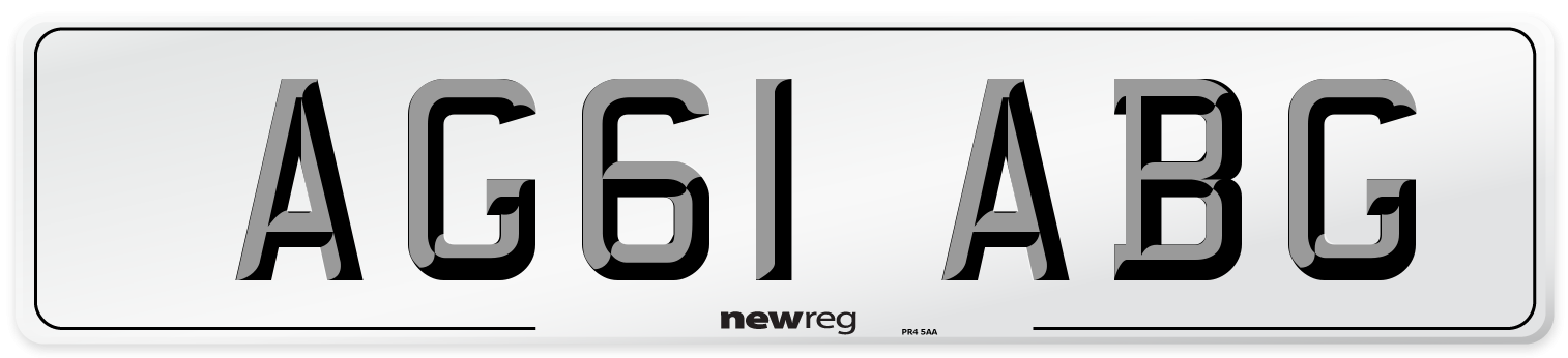 AG61 ABG Number Plate from New Reg